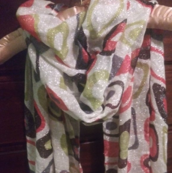 Fun Sparkly Art Deco Scarf, Approx. 72" L - Picture 4 of 4